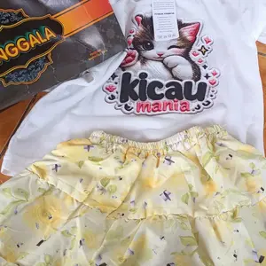 Baju Anak Perempuan - Ataya Setelan Kaos Anak Perempuan Karakter Digital Printing Terlaris / Fashion Oneset Baju Pendek & Celana / Rok Pendek Gambar DTF Terbaru