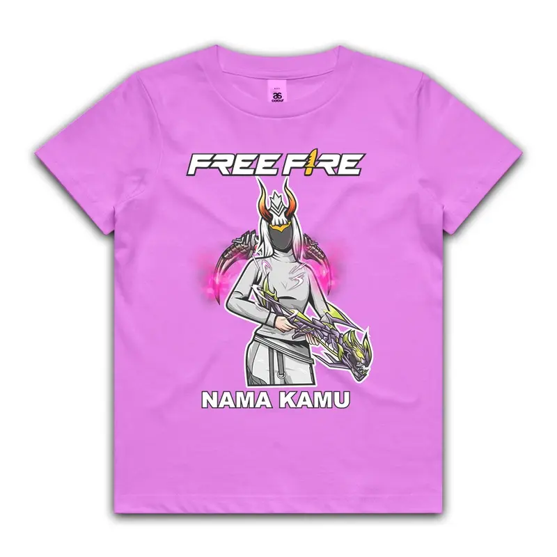 Baju kaos Freefire anak Character girl atasan anak gambar freefire character girl 3