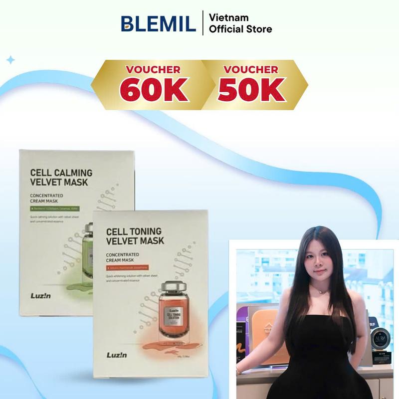 [Mua 1 Tặng 1] Hộp Mặt Nạ Cao Cấp Vải Vi Sợi Luzin Hàn Quốc
