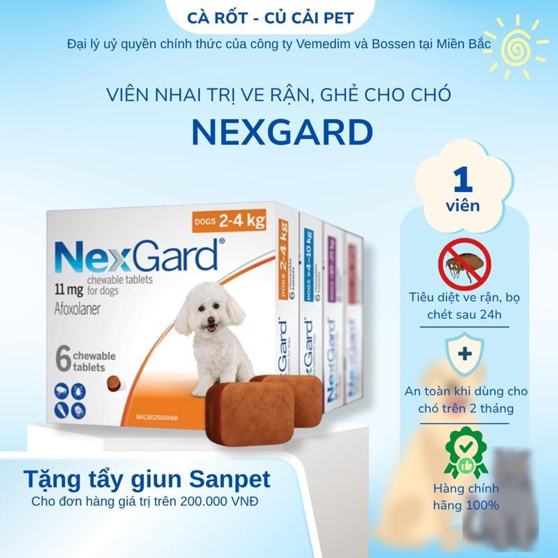 NexGard - Viên nhai phòng & trị ve, rận, bọ chét, ghẻ demodex, sarcoptes cho chó NexgardSpectra 2-50kg, 1 viên hương vị thịt bò, hiệu quả kéo dài 1 tháng