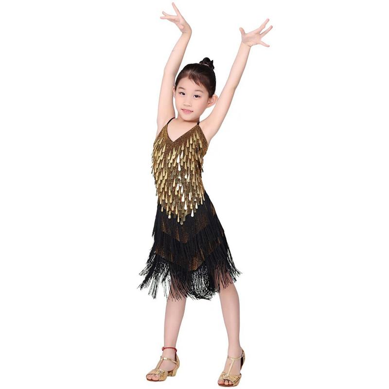 Product Introduction of Váy Tua Rua Kim Sa Cho Bé Gái, Trang Phục Váy Khiêu Vũ Latin Lấp Lánh Cho Trẻ Em, Trang Phục Khiêu Vũ Múa Ba Lê Tango Rumba, Thích Hợp Cho 5-18 Tuổi 32