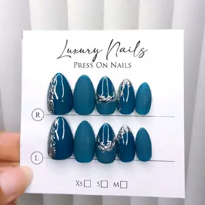 Press On Nails/ Short Almond free perlengkapan kuku
