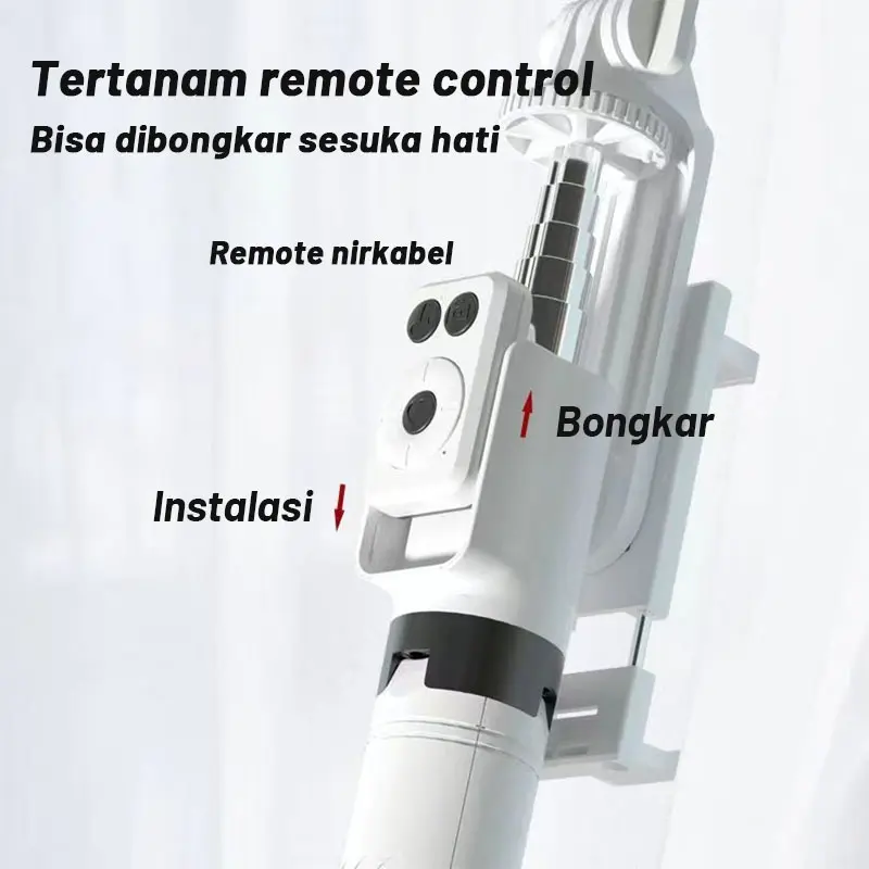 Trbest A12 170cm Tripod Tongsis Selfie Stick Lampu LED Besar Dengan 7 Tombol Remote Bluetooth HP Holder Tripod Portable 1