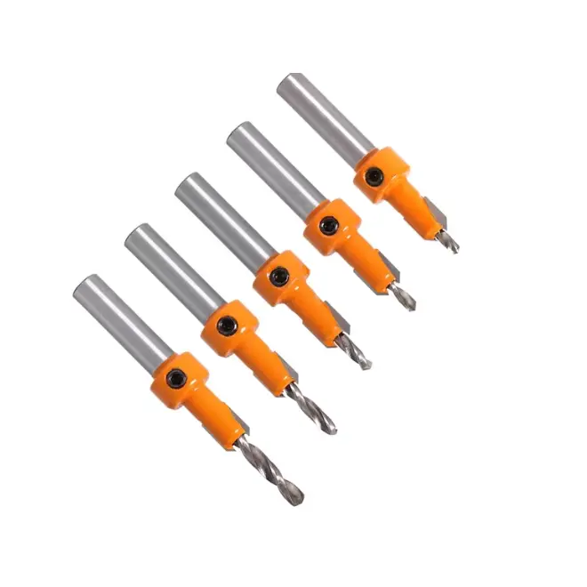 Mata Bor Kayu Bit Router Pelubang Drat Baut Chamfering Cone Drill Bit HSS Mata Bor Kayu Penyamar Perata Tanam Sekrup Baut Mur Countersink 2