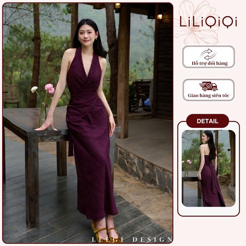 [BST Xuân Hè 2026] Váy đũi hoạ tiết xước vạt chéo buộc eo dáng dài Cherry Dress thiết kế nữ tính đi tiệc đi chơi LiLiQiQi By CayLeo - DD902