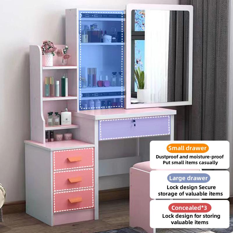 open lace back dress Amazon.com: Vanity Desk With Lighted Mirror, Modern Dressing Table With 3  Drawers, Makeup Vanity With Soft Cushioned Stool And 3 Color Lighting Modes  Adjustable Brightness, For Bedroom ( Color : Pink B ,
