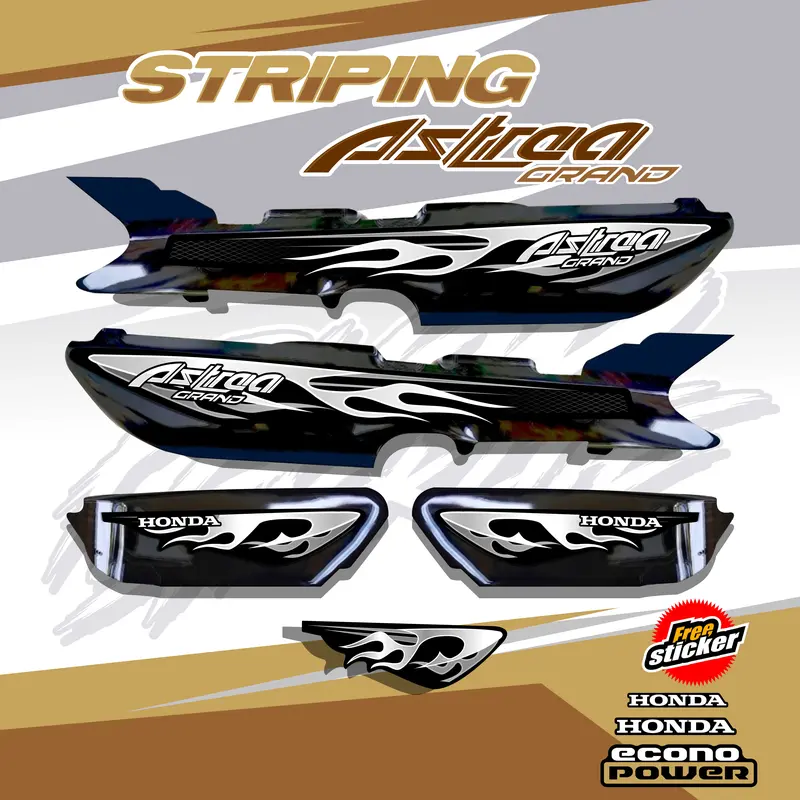 STRIPING ASTREA GRAND STIKER ASTREA GRAND API STICKER MOTOR GRAND STAR PRIMA BULUS V3 Motorcycle striping astrea bulus 4