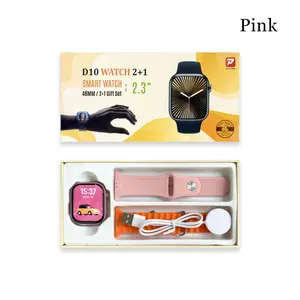 Jam Tangan Pintar D10  WATCH Layar Besar, Dapat Bonus 2 Tali Jam, Bluetooth, Baterai Tahan Lama