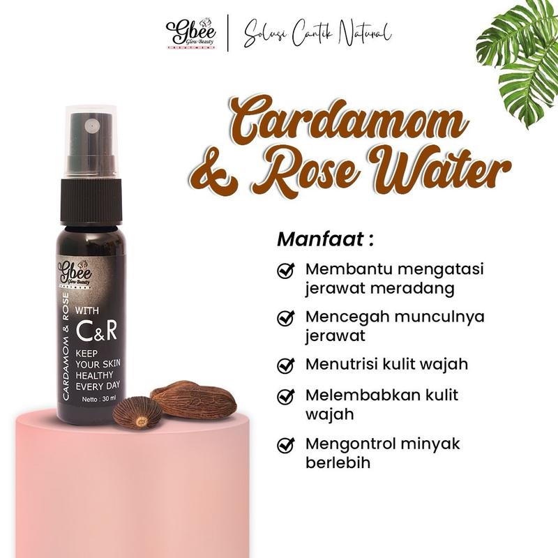 Cardamom & Rose Water Serum Jerawat  Gbee Glow Beauty / BPOM / COD / Free Gift 3
