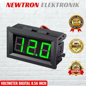 Voltmeter Digital Frame Hijau 0.56" inch 2 kabel Volt Meter DC 4.5-30 V Volt Alat ukur pengukuran tegangan DC