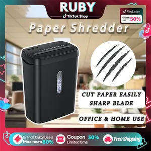 Paper Shredder Mesin Penghancur Kertas Staples Kartu Kredit Otomatis Kapasitas 5 Lembar S606B