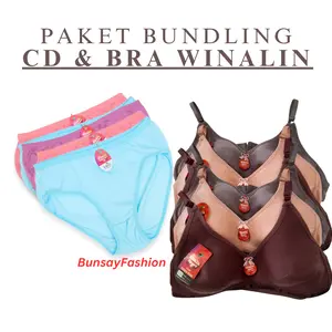 Paket Bundling CD & BRA Winalin isi 12PCS / Celana Dalam Wanita Bahan Katun Size M L XL XXL & XXXL + Sport Bra Wanita Winalin Bahan Katun Tanpa Kawat dan Busa Tipis UK 36 38 40 42