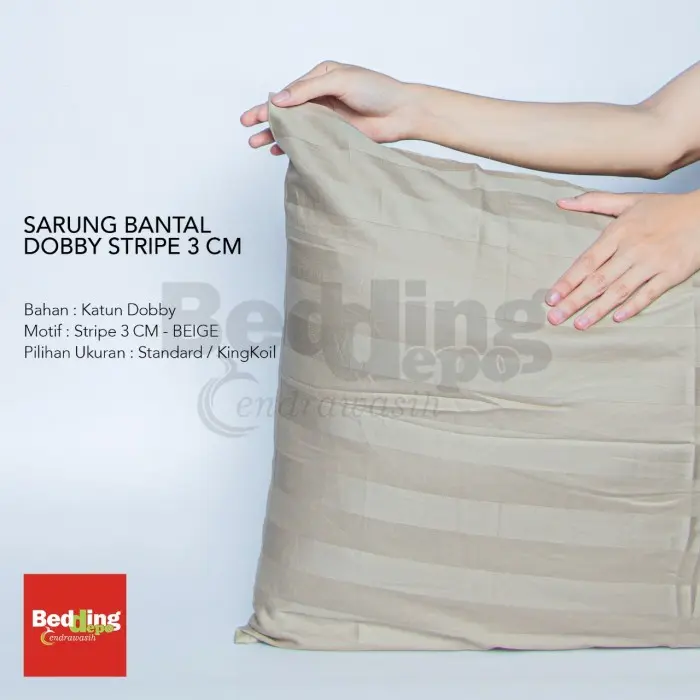 Bedding Depo Sarung Bantal dan Guling Katun Dobby Hotel Stripe Warna 3