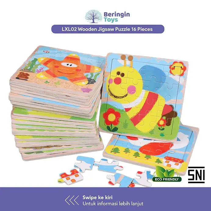WOODEN JIGSAW PUZZLE 16PCS LXL02 BERINGIN TOYS