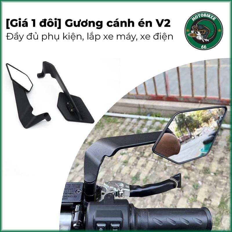   Giá 1 Đôi  Gương Cánh Én V2 Mặt Kính Trắng Siêu Cao Cấp Góc Nhìn Rộng Đủ Tiêu Chuẩn gương lắp sh winner exciter gương xe điện gương xe máy đủ tiêu chuẩn 