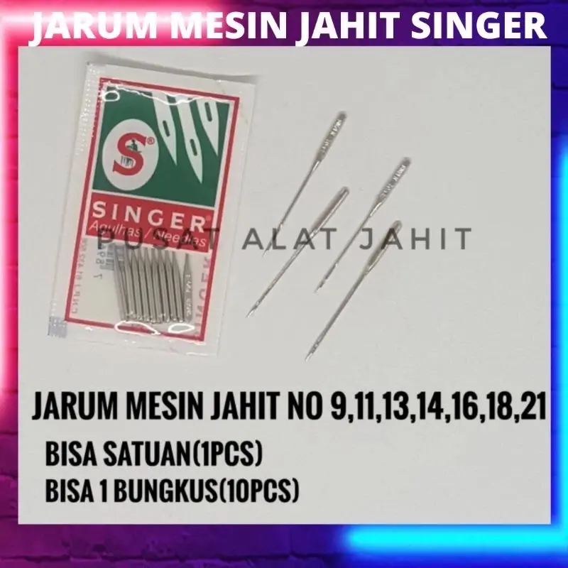 ORIGINAL JARUM SINGER MESIN JAHIT SINGER RUMAH TANGGA KLASIK CLASSIC PORTABLE ASLI UNTUK BAHAN KAOS DENIM KATUN SPANDEK PER BUNGKUS (10 BUAH)