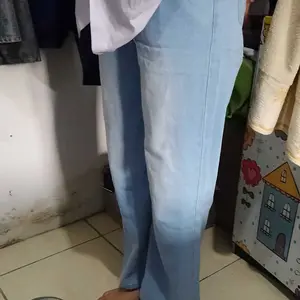 Jeans High Waist Outfit Versatile Simple Terbaru 2025 Wide Leg Celana Jeans Wanita