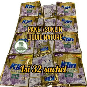 soklin liquid 32 sachet 40ml 700san deterjen cair harga ekonomis Anak kos