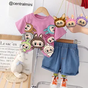 Setelan Baju Anak Laki-laki dan Perempuan Motif Terbaru Celana Denim Stelan Baju Anak Usia 1-5 Tahun
