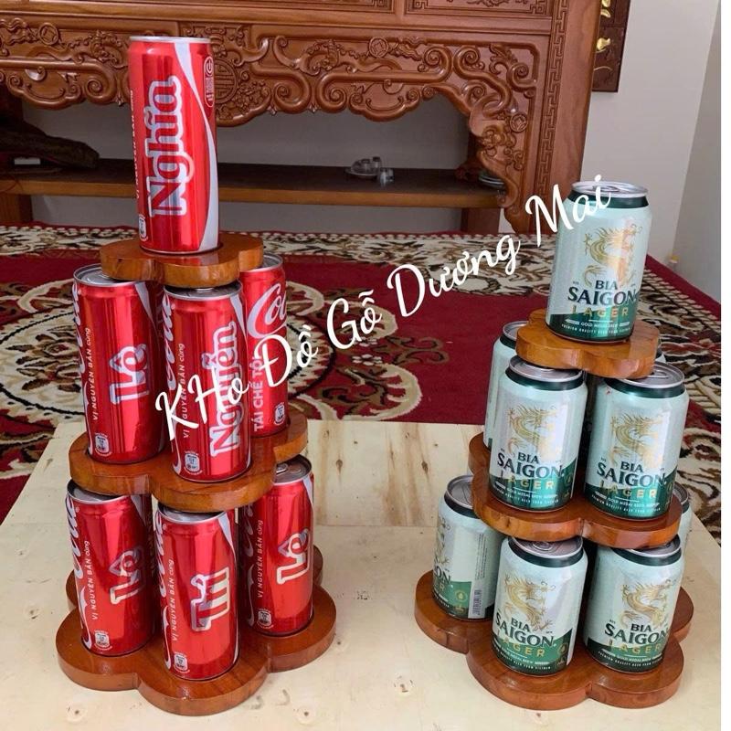 Tháp Hoa Tháp nước ngọt tháp tài lộc bằng gỗ 3 tầng