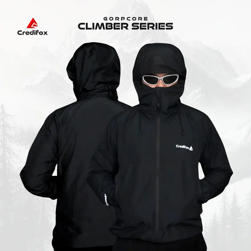 CREDIFOX Jaket Gunung Gorpcore Seri CLIMBER Bahan Taslan JN Premium - Jaket Outdoor Sport