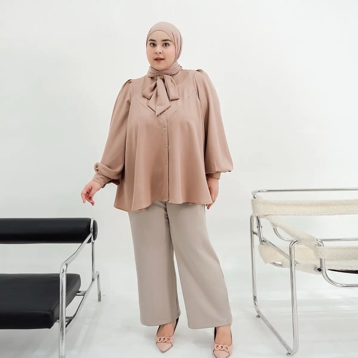Bigissimo - Aleira Baju Kerja Basic Nyaman Panjang Bigsize Jumbo