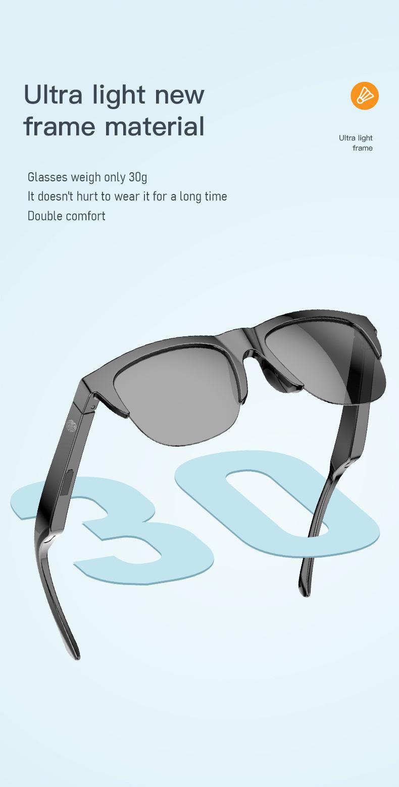 Product Introduction of Bluetooth Smart Glasses Anti-UV Sunglasses Fashion Glasses 3
