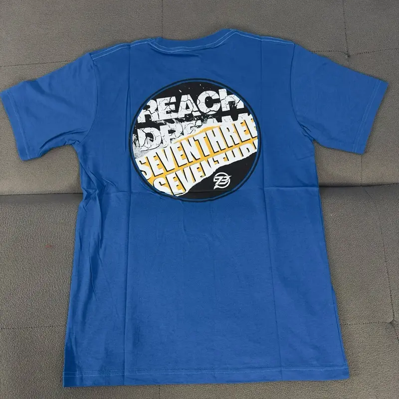 Baju Kaos Seventhree Biru Unisex - Model Terbaru Distro Lokal Bandung - Combed 30s, Logo, Tebal, Katun, Branded, Keren Nyaman Pria Lembut 3