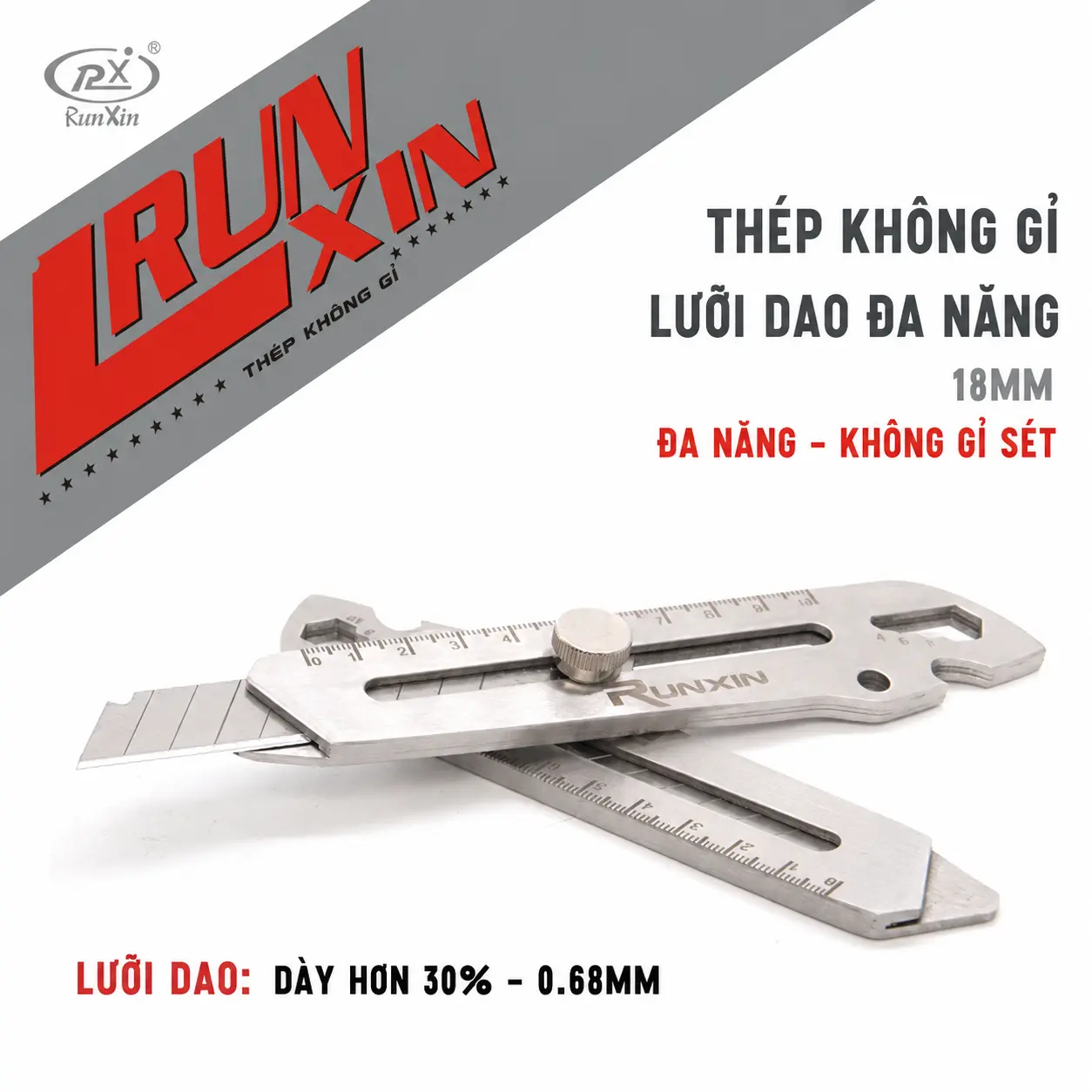 Dụng cụ rọc giấy đa năng - chất liệu thép không rỉ - Kiêm thước đo - vặn ốc bền đẹp.