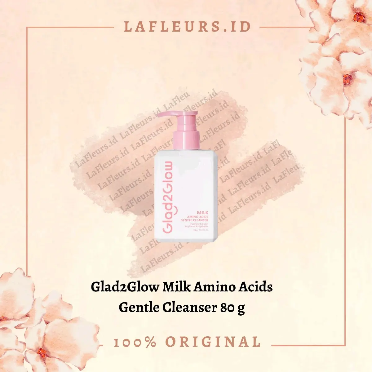 Glad2Glow Milk Amino Acids Gentle Cleanser 80g / Facial Wash Cairan Pembersih Wajah Susu Asam Amino / Face Cleanser Sabun Pembersih Wajah Lembut / G2G