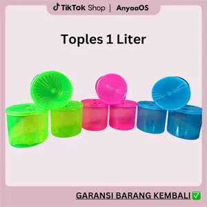 Toples 1 Liter Murah Meriah Dapat 3 Biji Warna Stabilo Cerah BPA Free Food Grade PP5 Penyimpanan