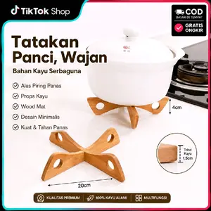 KKD-Tatakan Panci, Wajan Bahan Kayu Serbaguna / Alas Piring Panas / Props Kayu / Wood Mat / Dimensi 4cm x 20cm tebal kayu 1,5cm