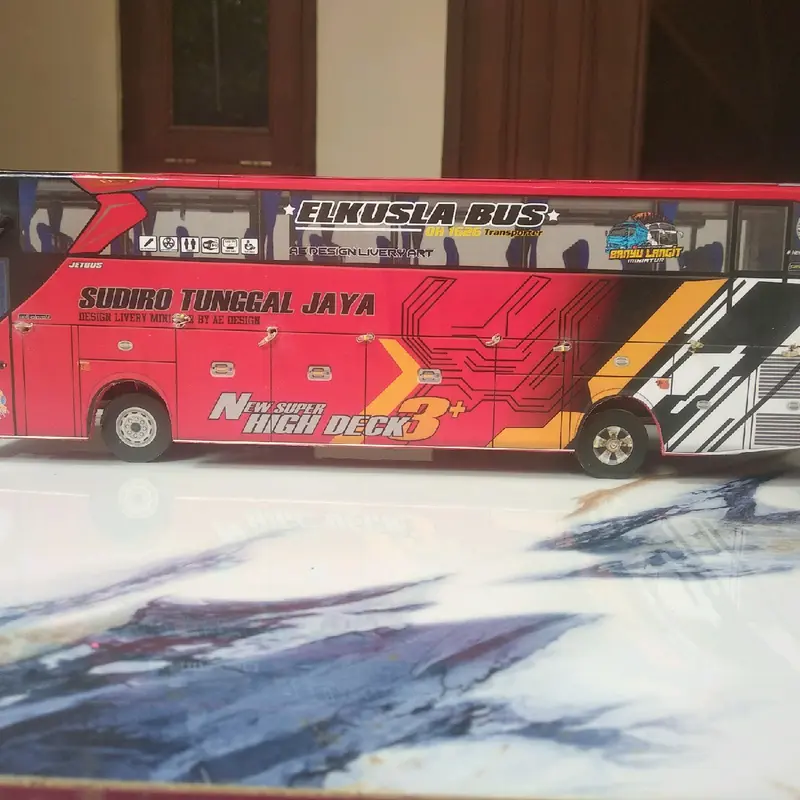 Miniatur Bus Sudiro tunggal Jaya merah remote control+ telolet 1
