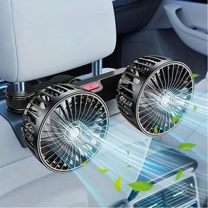 車用ツインヘッド冷却ファン、USB給電式後部座席ファン、赤ちゃん・ペット向け、SUV・RV・トラック対応