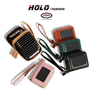 HOLO Dompet Wanita Kulit Kualitas Tinggi Gaya Retro Slot Kartu 12 Tas Kartu Portabel