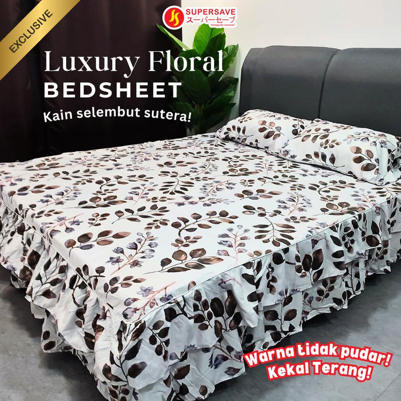 SUPERSAVE 3 IN 1 Cadar Ropol Bedsheet Bedskirt Queen King Single ...