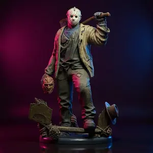 Statue Figure Jason dari Film Friday The 13th Skala 1:6 dan 1:4 Detail Menarik untuk Kolektor