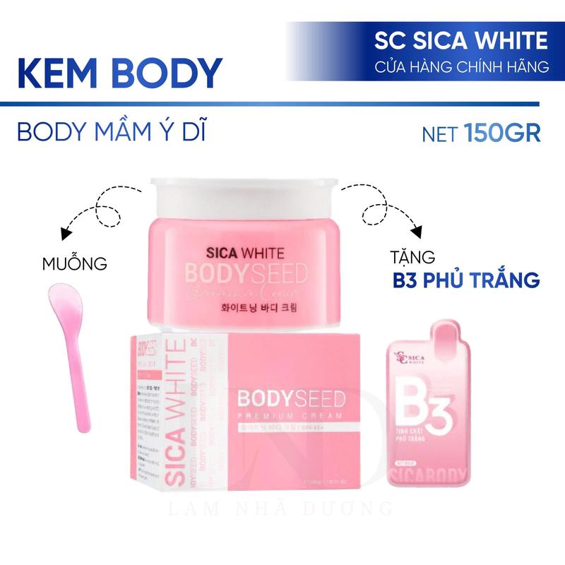 Kem Sica White, Body Mầm Ý Dĩ 150g (B3) - Body seed hỗ trợ dưỡng ẩm, sáng da, mờ thâm sạm