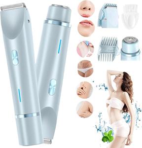 Dual-Head Shaver Recortadora Eléctrica para Bikini， para Mujer 2 en 1 Recargable Impermeable para Cuerpo y Rostro Afeitadora y Estilizador Femenino con， Diseño Dual Power y Carga Tipo-C flawless depilador Serie de diosas， Año nuevo navidad vacaciones regalo.