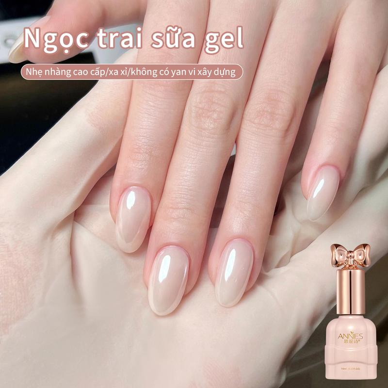 Gel Sơn Móng Tay Kem Ngọc Trai Dễ Phối Đồ Mùa Hè Cấp Độ Mới 2025 Gel Sơn Móng Tay Xây Dựng Siêu Nhỏ Yêu Cầu Đèn Làm Móng Để Khô