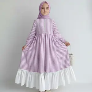 Gamis Anak Remaja katun salur premium mix crinkle  Airflow fashion muslim anak baju  Gamis lebaran anak tanggung remaja Kotak