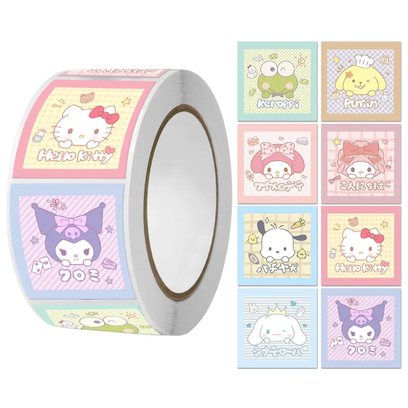 TD Sticker Roll Lucu Edisi Kartun Stiker Label Mini Animal Isi 500 PCs.