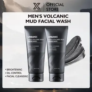 【 Live Eksklusif】UrbanX MEN'S Volcanic Mud Facial Wash 100g Facial-Cleansing Oil-Control Brightening Face Wash