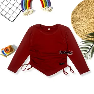 KAOS COMBED ANAK PEREMPUAN / ATASAN SERUT CROPTOP POLOS TERBARU / BAJU ANAK KEKINIAN USIA 1-12 TAHUN