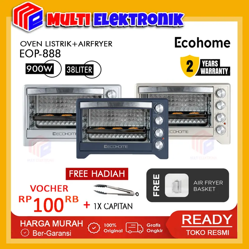 ECOHOME Electric Oven Low Watt Platinum EOP-888 Oven Listrik 0