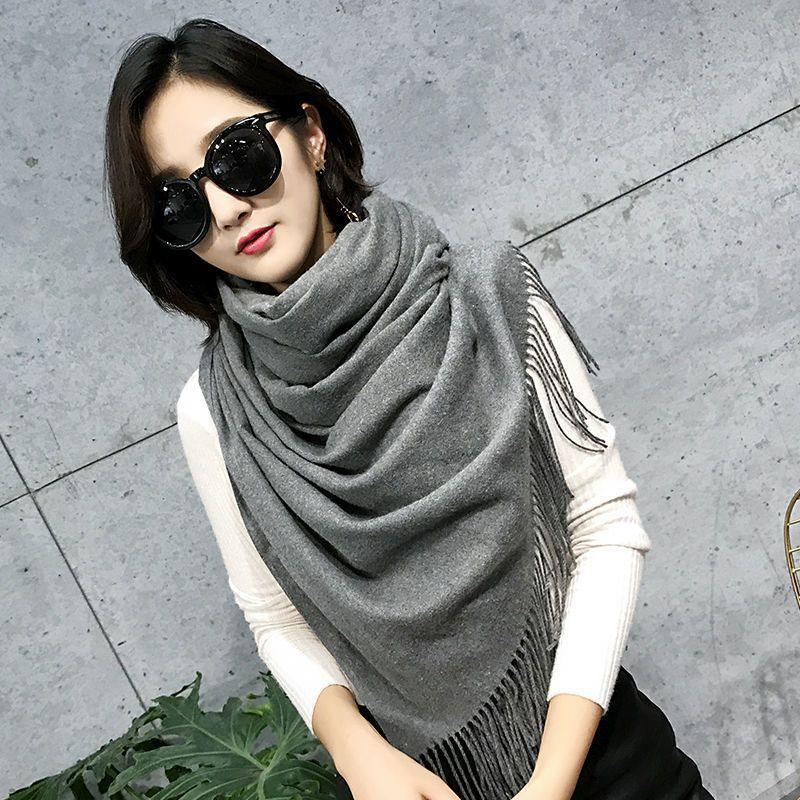 Product Introduction of 70*200syal wanita kasmir imitasi warna solid hangat yang menebal Selendang hangat dengan pinggiran musim dingin yang mewah scarf leher serbaguna 40