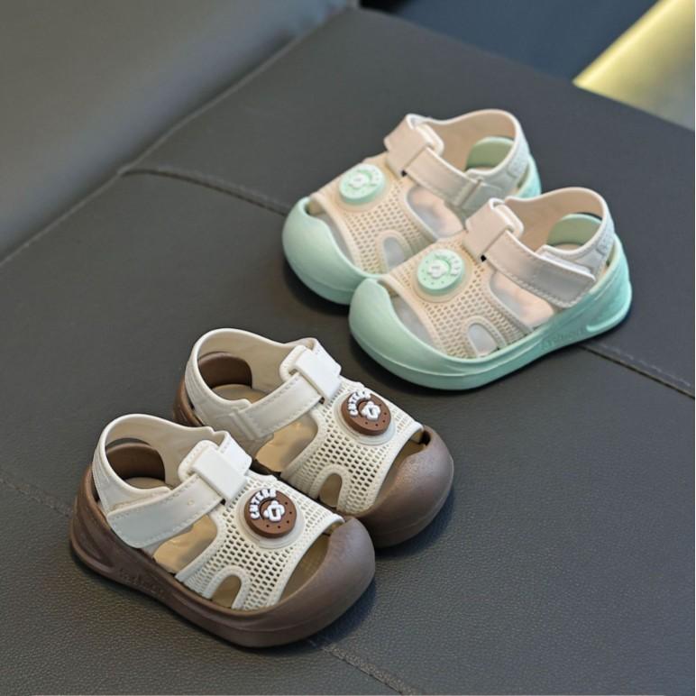 (Tặng cột tóc áp dụng màu hồng)Sandal MÃ BM03- Dép quai hậu bé trai, bé gái mẫu nhí bít mũi chống trơn trượt, chống vấp , đế cao su mềm êm 18-29