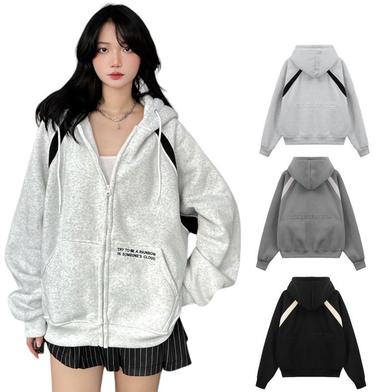 Áo khoác hoodie zip BOXY dập nổi có túi trong Unisex Nam Nữ - 22Nastore