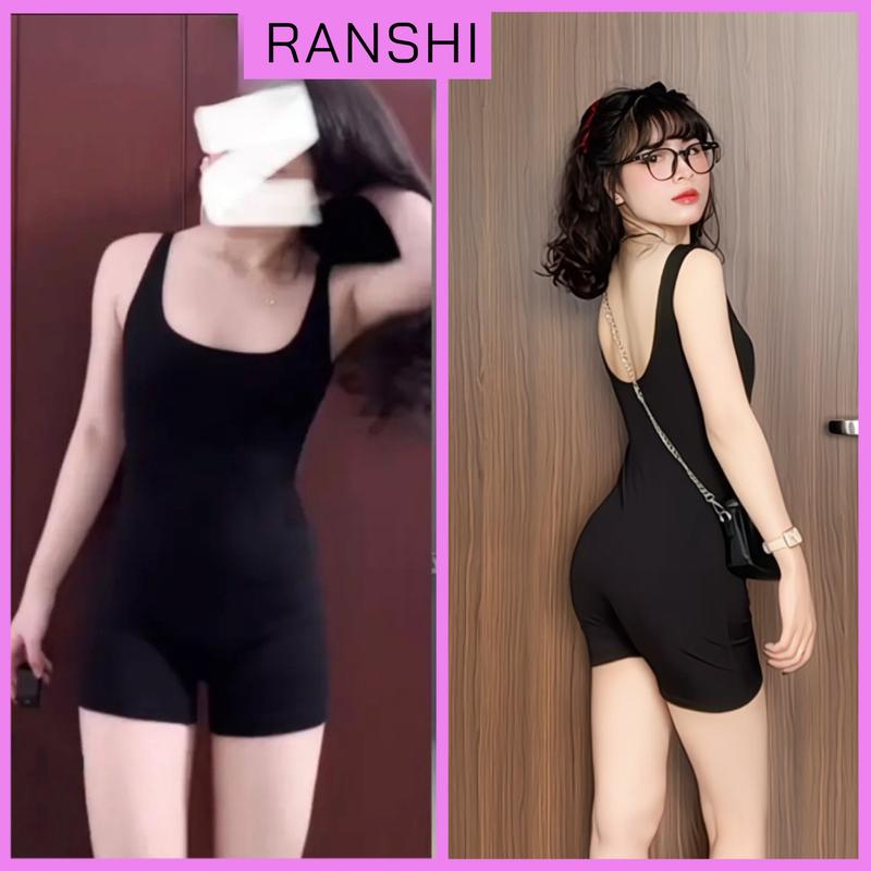 CÓ SIZE Jumpsuit Hai Dây Hở Lưng RANSHI SẴN ĐỆM NGỰC Ôm Sát Body Áo Liền Quần Chất Thun Tăm Lạnh Thoáng Mát Siêu Xinh - RBS030 Nữ Women