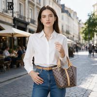 Gambar Royal Bagger Tas Bucket Kanvas Dilapisi Tanda Tangan & Kulit Sapi Samak Nabati, Tas Tangan Kasual untuk Wanita, Tas Tote - Coffee dari ROYAL BAGGER ID Kab. Tangerang 1 Tokopedia